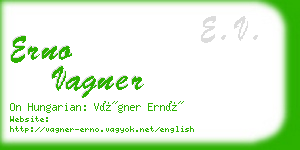 erno vagner business card